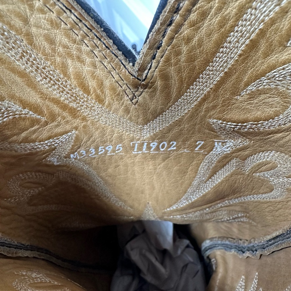 Vintage Larry Mahan Two-Tone Brown Leather Western Cowboy Boots – Women’s 8.5 - Picture 9 of 9